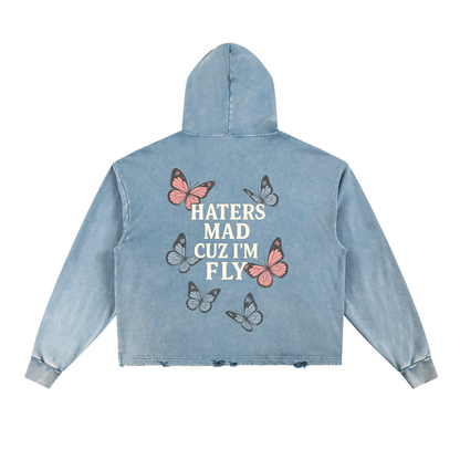 Haters Mad Vintage Frayed Hoodie