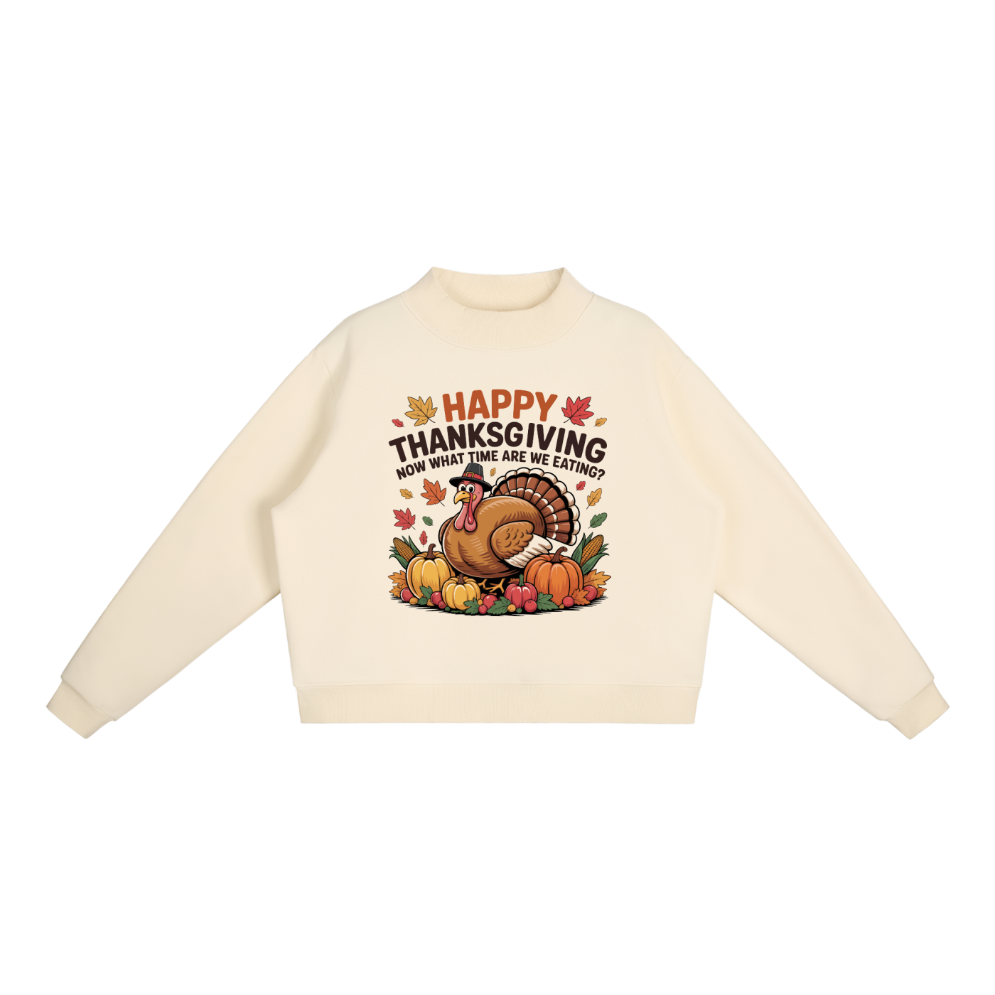 Happy Thanksgiving Fleece Crew Sweatshirt