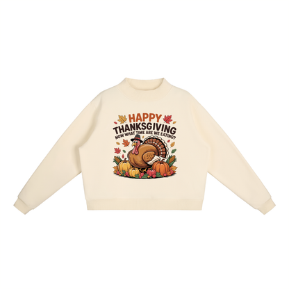 Happy Thanksgiving Fleece Crew Sweatshirt