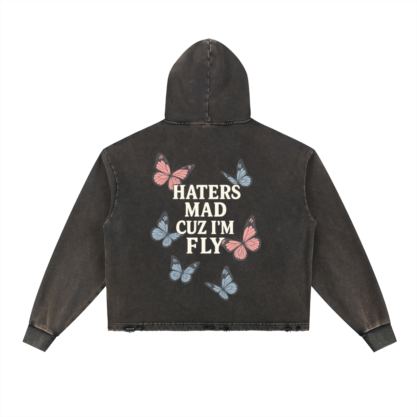 Haters Mad Vintage Frayed Hoodie