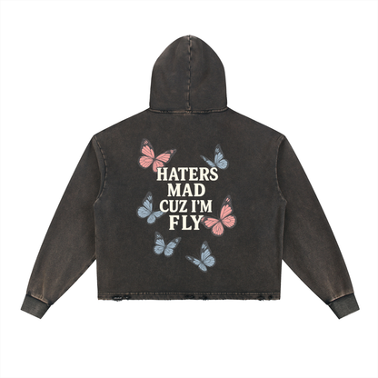 Haters Mad Vintage Frayed Hoodie
