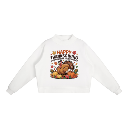 Happy Thanksgiving Fleece Crew Sweatshirt