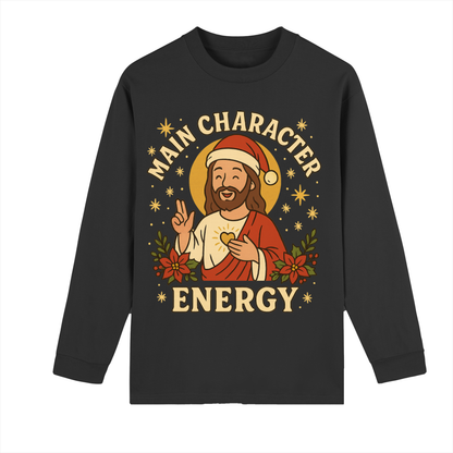 Main Character Energy Christmas Long Sleeve Shirt