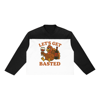 Thanksgiving Sun Fade Color-Block Long Sleeve T-Shirt