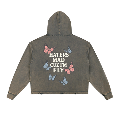 Haters Mad Vintage Frayed Hoodie