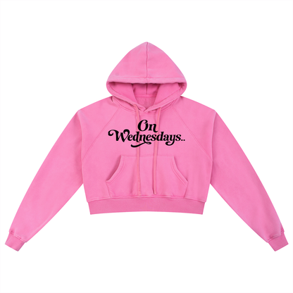 On Wednesdays Snow Washed Cropped Hoodie