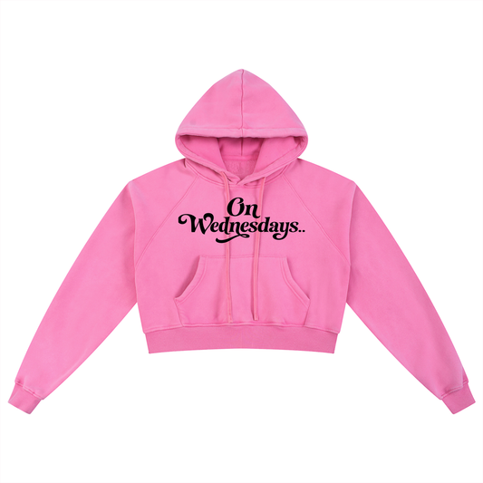 On Wednesdays Snow Washed Cropped Hoodie