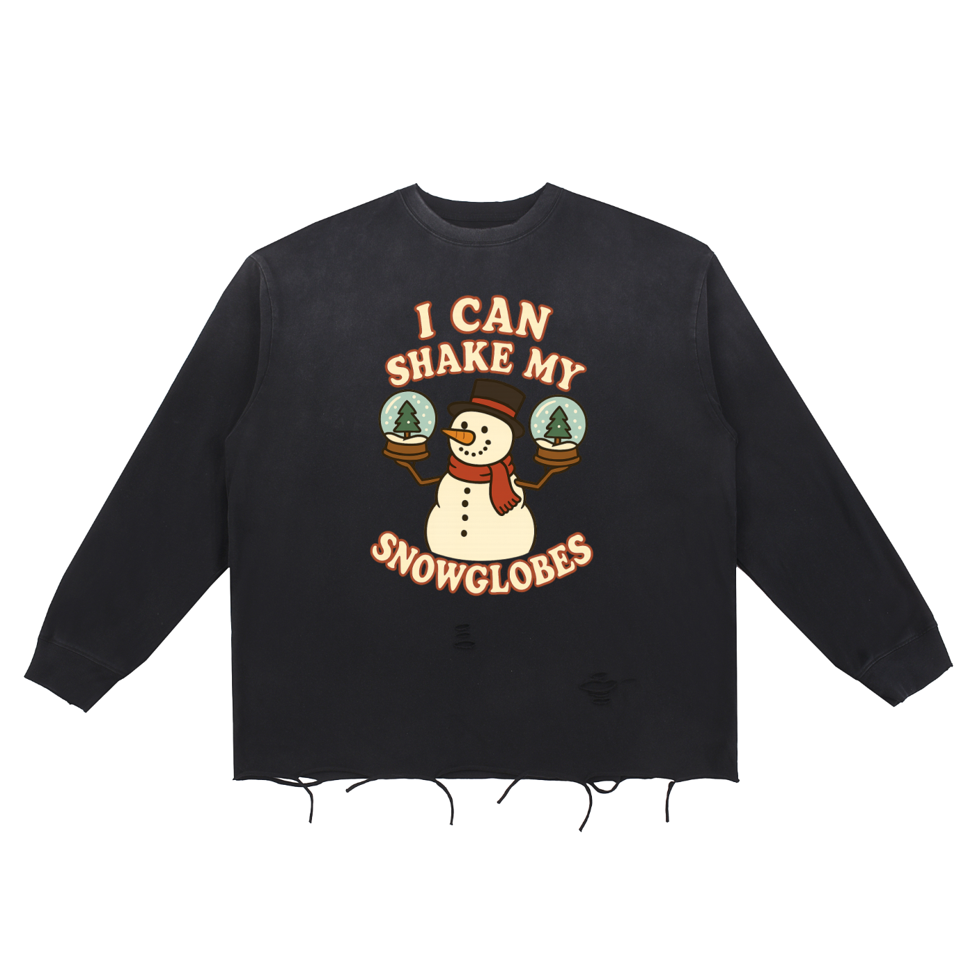 Shake My Snowglobes Distressed Long Sleeve T-shirt