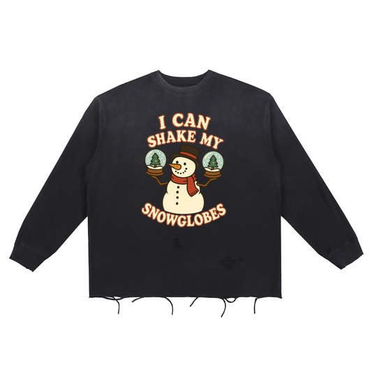 Shake My Snowglobes Distressed Long Sleeve T-shirt