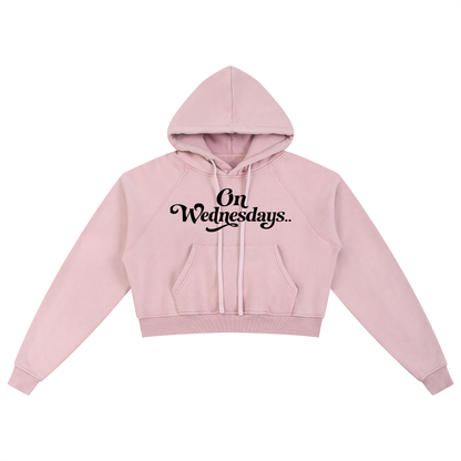 On Wednesdays Snow Washed Cropped Hoodie