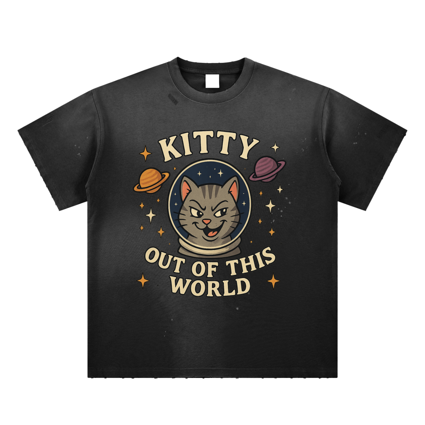 Kitty Out of this World Paint Splatter T-Shirt