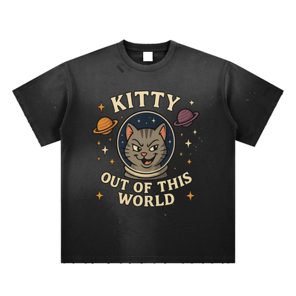 Kitty Out of this World Paint Splatter T-Shirt