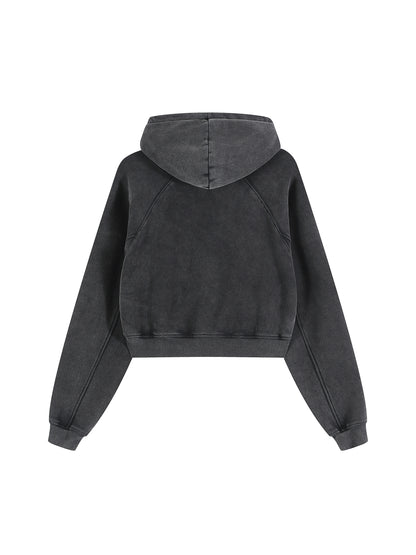 On Wednesdays Snow Washed Cropped Hoodie